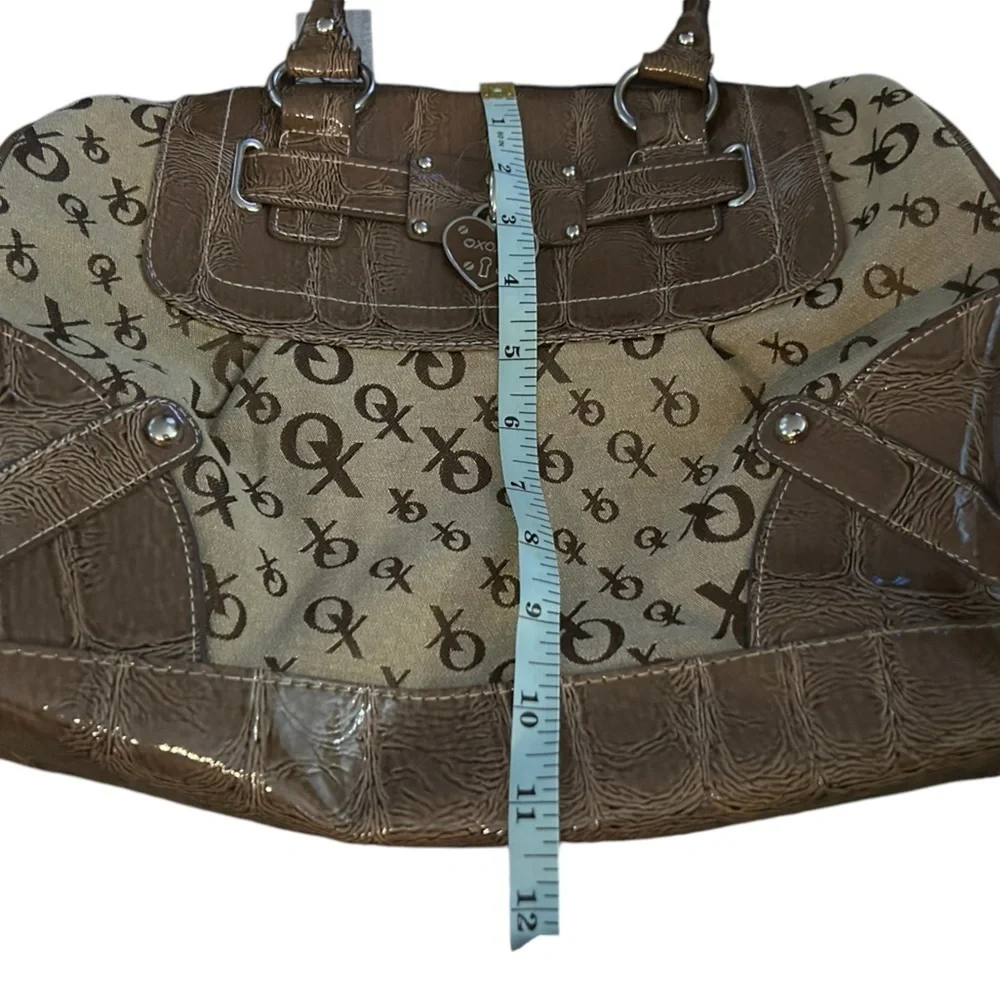 XOXO‎ Women's Satchel Handbag Dark Cognac with Heart Charm